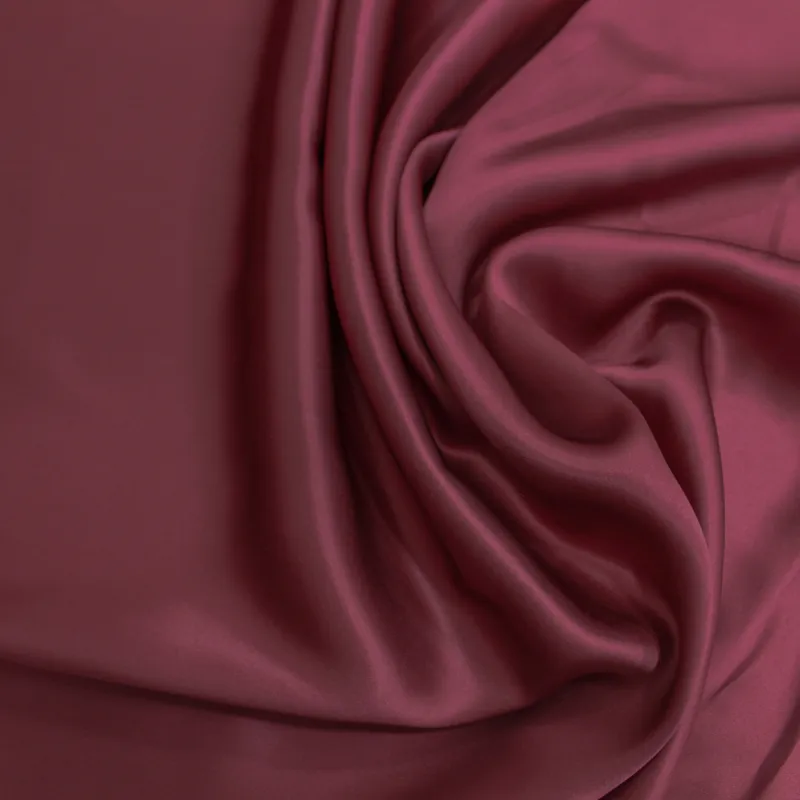 Raso in pura seta italiana bordeaux - Tessuti pregiati cerimonia donna