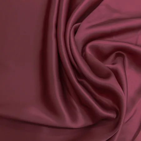 Raso in pura seta italiana bordeaux - Tessuti pregiati cerimonia donna