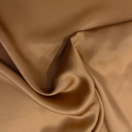 Tessuto raso  in seta mocha - Tessuti pregiati cerimonia donna