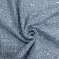 TESSUTO CHANEL CON PAILLETTES - CELESTE / BIANCO