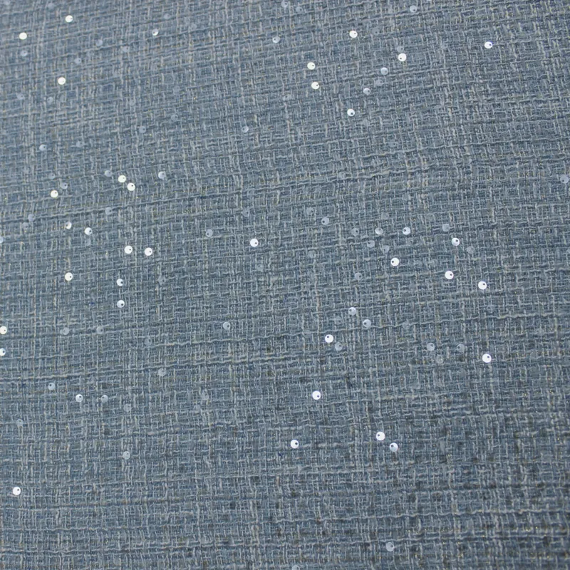Tessuto chanel celeste con pailettes | Tessuti per tailleur