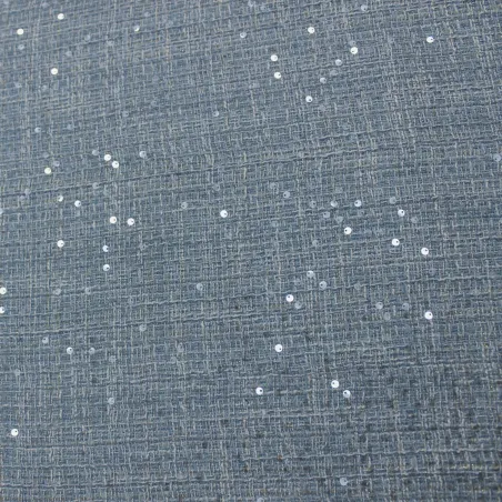 Tessuto chanel celeste con pailettes | Tessuti per tailleur