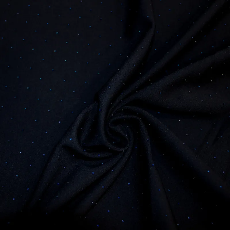 Punto Milano con Strass | Tessuto tailleur donna - Blu