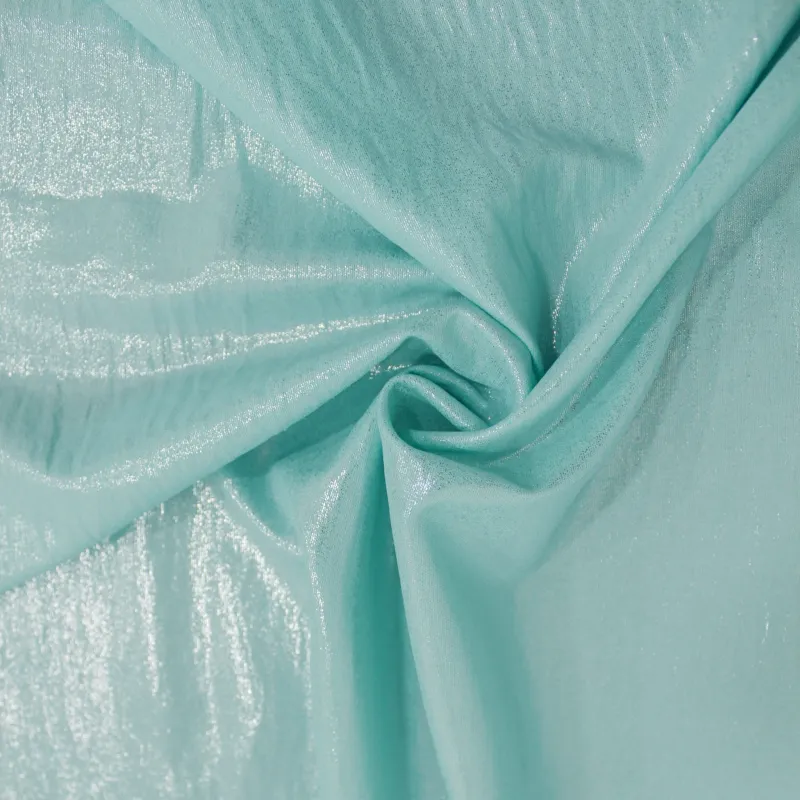 Tessuto Grinzato Spalmato – Verde Acqua | Tessuto Poliviscosa