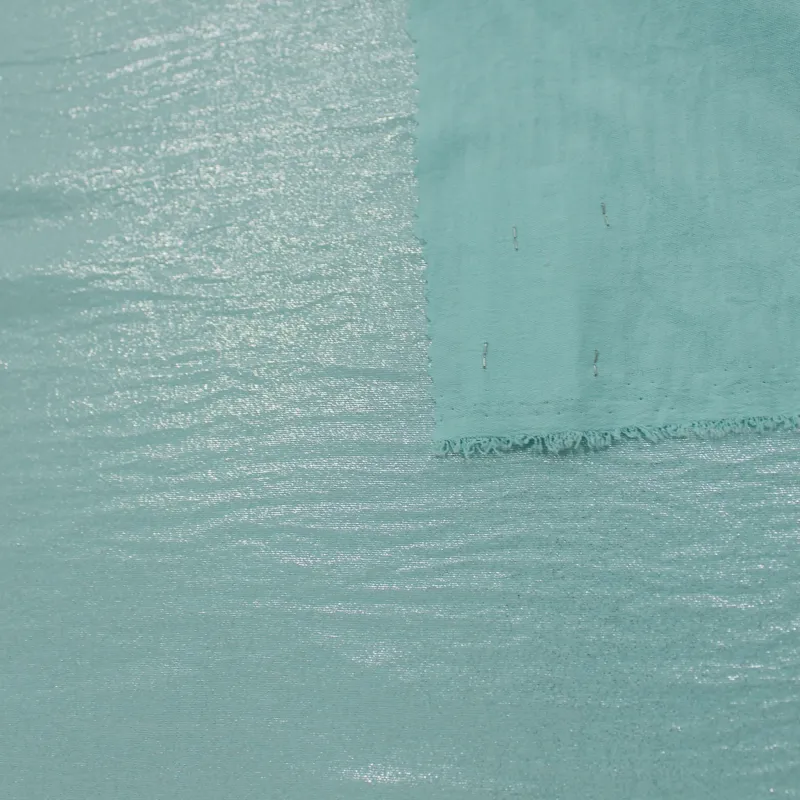 Tessuto Grinzato Spalmato – Verde Acqua | Tessuto Poliviscosa