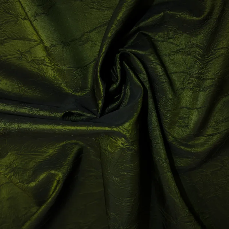 Tessuto Taffetà Grinzato – Verde  | Tessuto di Alta Qualità