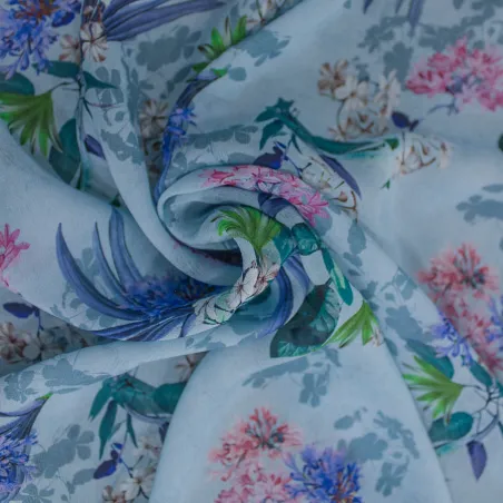 Tessuto georgette di viscosa  floreale | Tessuti italiani