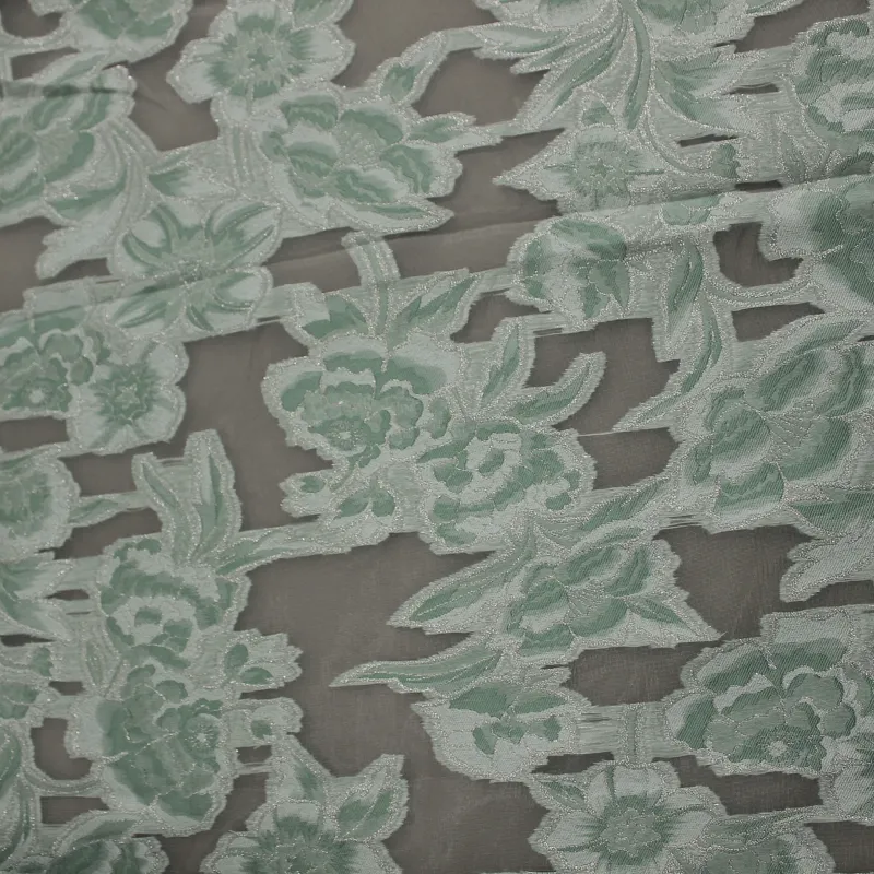 Tessuto Jacquard Verde Salvia | Tessuti Cerimonia