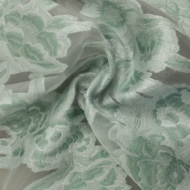 Tessuto Jacquard Verde Salvia | Tessuti Cerimonia