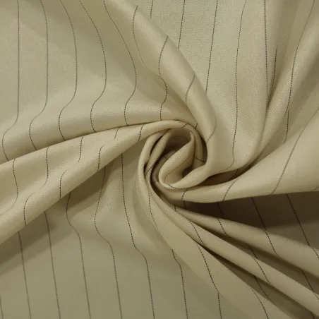 Tessuto Gessato Panna Nero | Tessuti per Completi Uomo-Donna