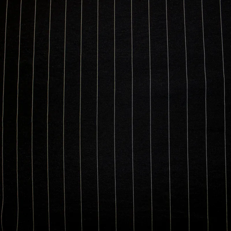 Tessuto gessato bianco e nero in viscosa | Abbigliamento sartoriale