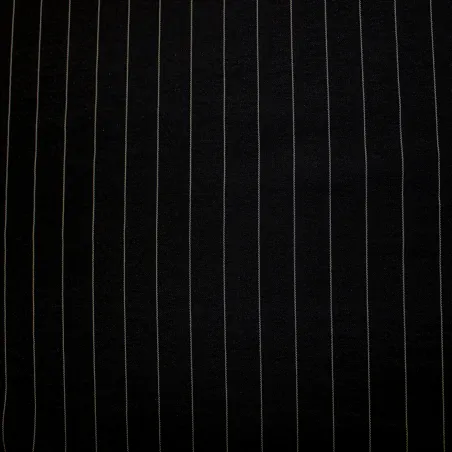 Tessuto gessato bianco e nero in viscosa | Abbigliamento sartoriale