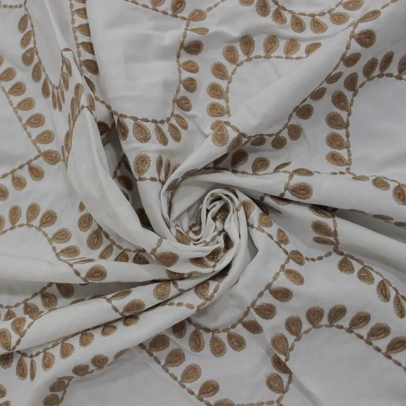 Cotone bianco ricamato| Tessuti per abbigliamento donna | IL TESSUTAIO