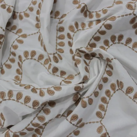 Cotone bianco ricamato| Tessuti per abbigliamento donna | IL TESSUTAIO
