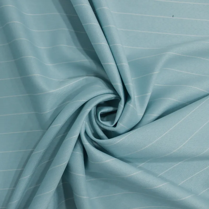Tessuto Poliviscosa Gessato Celeste | Tessuti casual Donna