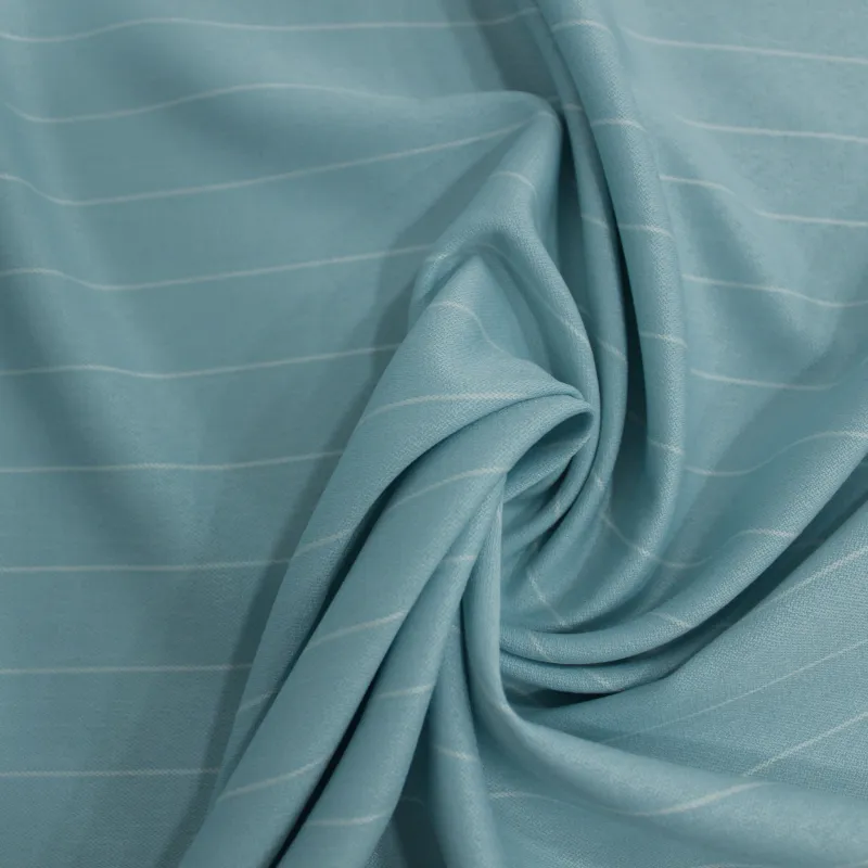 Tessuto Poliviscosa Gessato Celeste | Tessuti casual Donna
