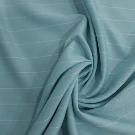 Tessuto Poliviscosa Gessato Celeste | Tessuti casual Donna
