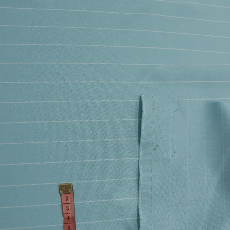 Tessuto Poliviscosa Gessato Celeste | Tessuti casual Donna