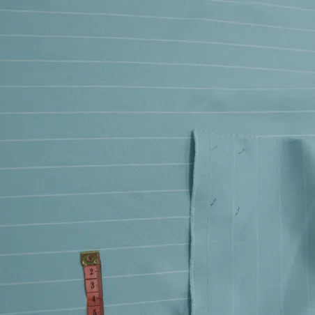 Tessuto Poliviscosa Gessato Celeste | Tessuti casual Donna