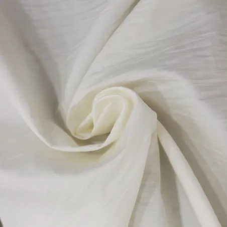 Tessuto Cotone Modal Grinzato - Made in Italy - Bianco Seta