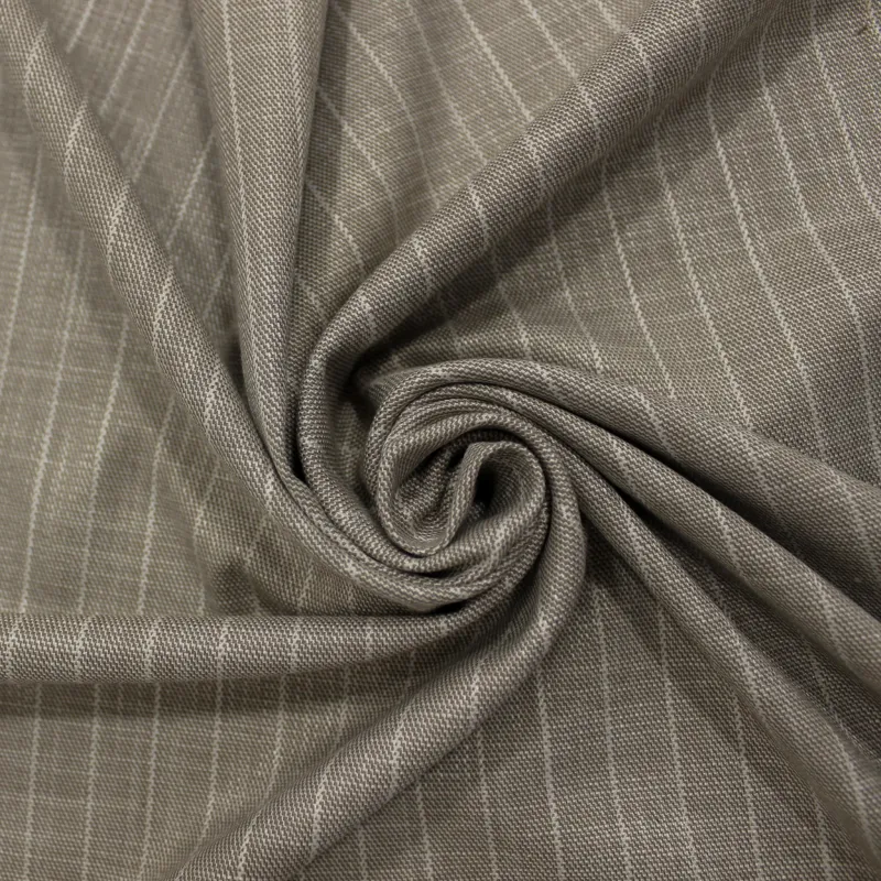 Tessuto gessato melange beige | Tessuti per cerimonia Uomo e Donna