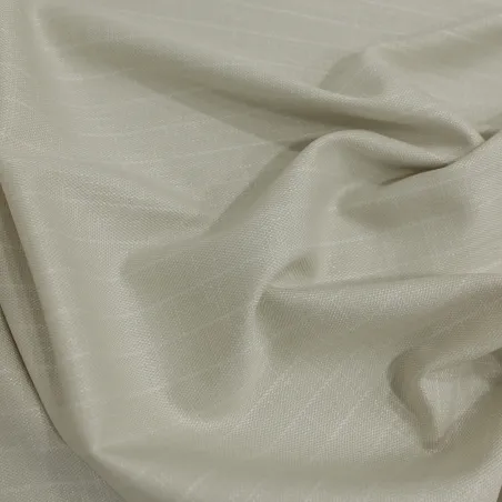 Tessuto in poliviscosa gessato panna | Tessuto per Completi Donna