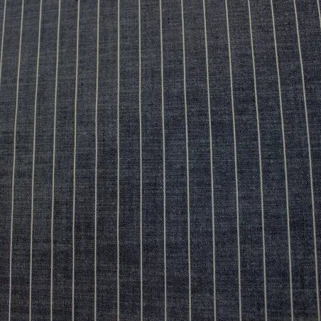 Tessuto gessato blu in poliviscosa | eleganza per abbigliamento uomo