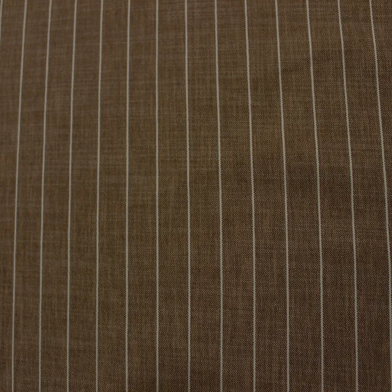 Tessuto gessato cammello in poliviscosa | Tessuti sartoriali