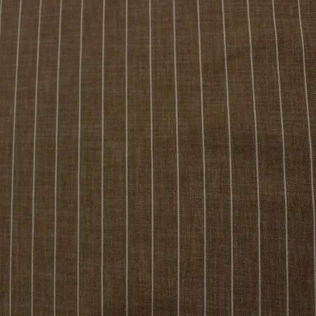 Tessuto gessato cammello in poliviscosa | Tessuti sartoriali