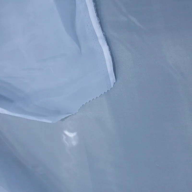 Tessuto Doppia Organza Celeste | Trasparenza e Eleganza per Abiti Sofisticati