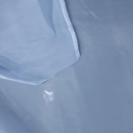 Tessuto Doppia Organza Celeste | Trasparenza e Eleganza per Abiti Sofisticati