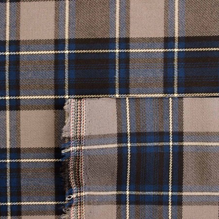 Tessuto Scozzese grigio blu- Iltessutaio.it