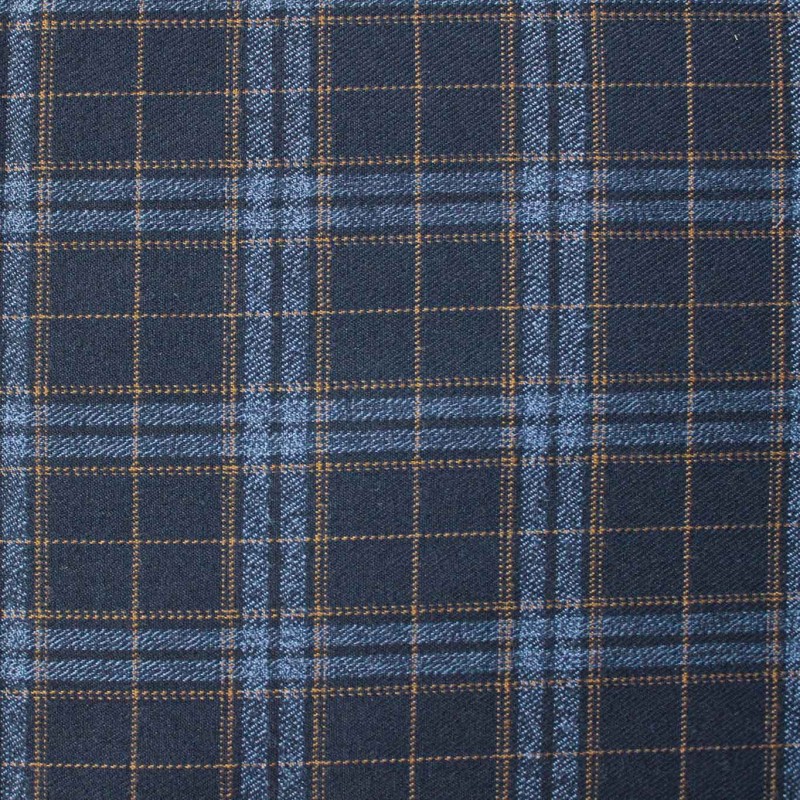 Tessuto Scozzese - Blu Celeste Marrone | tessuti pregiati | iltessutaio.it