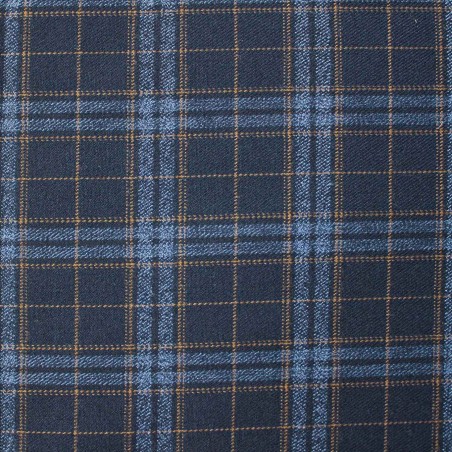 Tessuto Scozzese - Blu Celeste Marrone | tessuti pregiati | iltessutaio.it