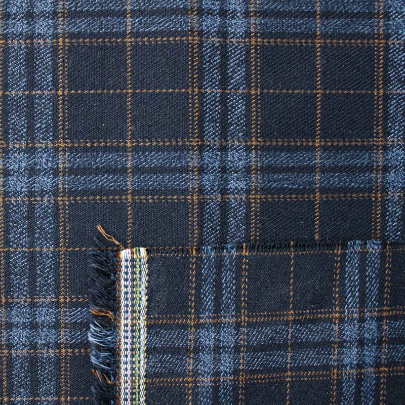 Tessuto Scozzese - Blu Celeste Marrone | tessuti pregiati | iltessutaio.it