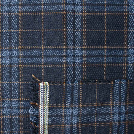 Tessuto Scozzese - Blu Celeste Marrone | tessuti pregiati | iltessutaio.it