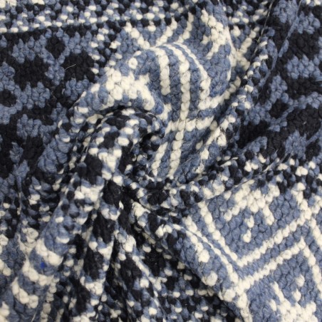 Tessuto misto lana per cappe e cappotti colore blu e carta da zucchero