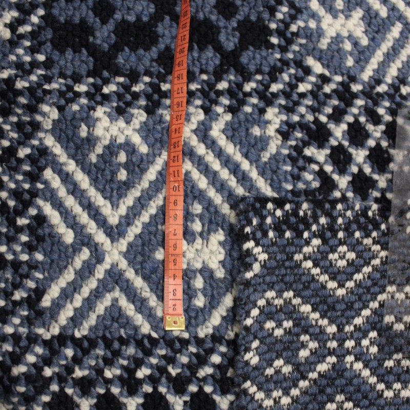 Tessuto misto lana per cappe e cappotti colore blu e carta da zucchero