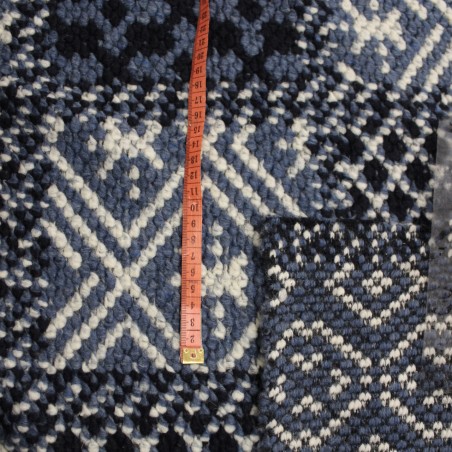 Tessuto misto lana per cappe e cappotti colore blu e carta da zucchero