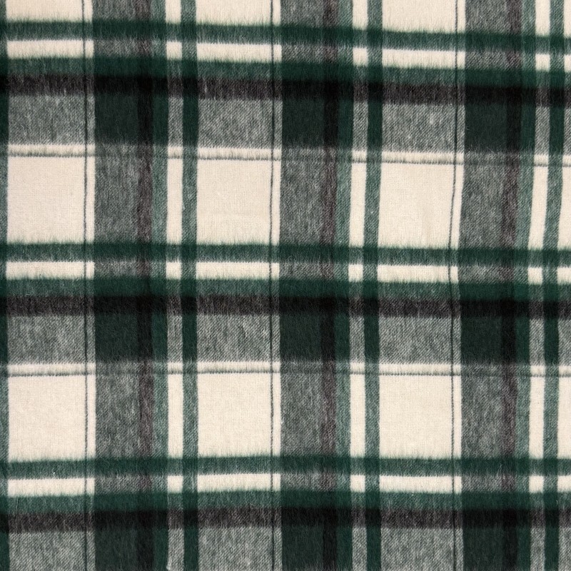 Tessuto Misto Lana Scozzese per Cappotto | Made in Italy Deadstock