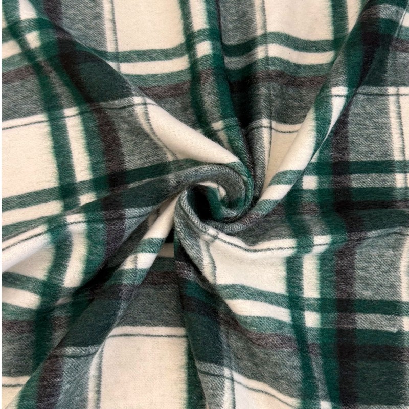 Tessuto Misto Lana Scozzese per Cappotto | Made in Italy Deadstock