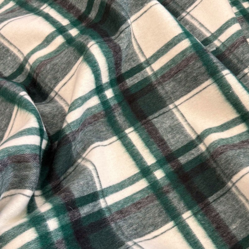 Tessuto Misto Lana Scozzese per Cappotto | Made in Italy Deadstock