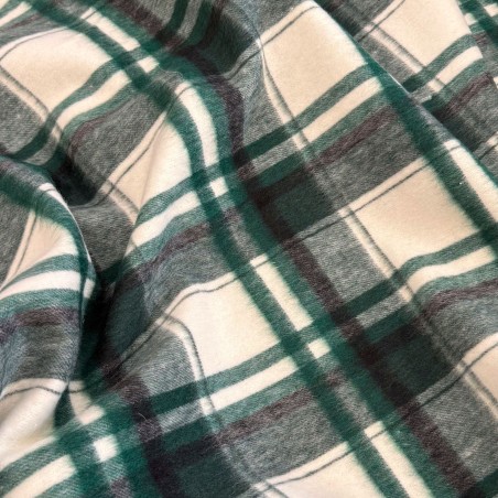 Tessuto Misto Lana Scozzese per Cappotto | Made in Italy Deadstock