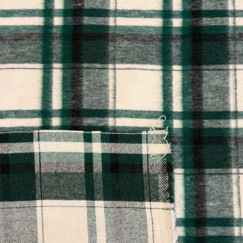 Tessuto Misto Lana Scozzese per Cappotto | Made in Italy Deadstock