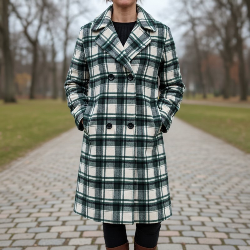 Tessuto Misto Lana Scozzese per Cappotto | Made in Italy Deadstock