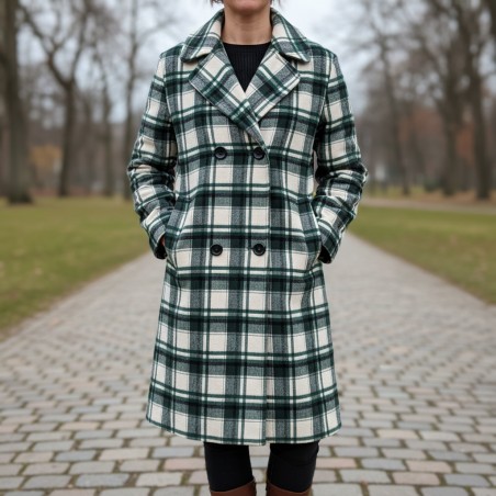 Tessuto Misto Lana Scozzese per Cappotto | Made in Italy Deadstock