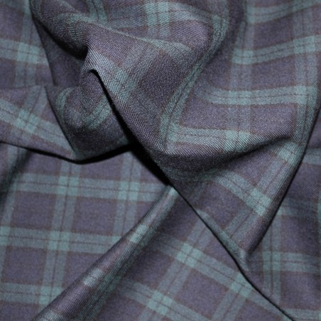 Tessuto scozzese blu-verde in poliviscosa – Quadri 5,5 cm per moda autunno/inverno