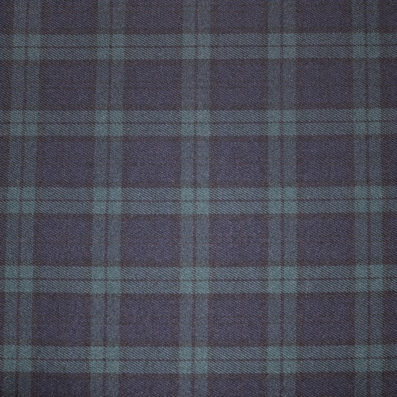 Tessuto scozzese blu-verde in poliviscosa – Quadri 5,5 cm per moda autunno/inverno