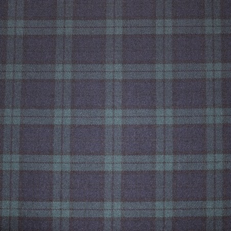 Tessuto scozzese blu-verde in poliviscosa – Quadri 5,5 cm per moda autunno/inverno