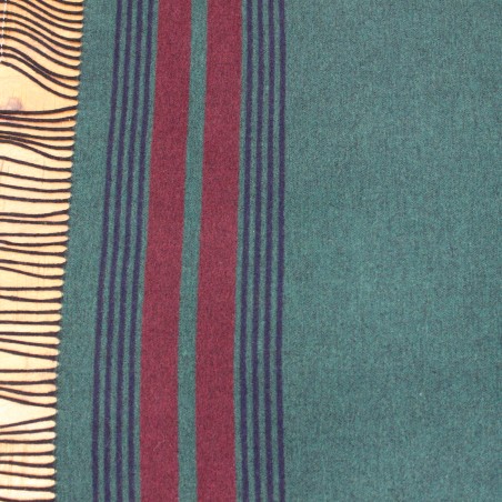 Tessuto Misto Lana Deadstock con Balza Bordeaux e Blu